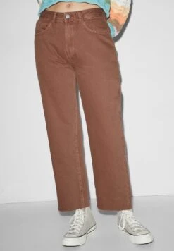 High Waist Trousers - Vaqueros Rectos - Beige