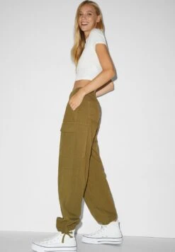 Pantalones Cargo - Green -Clockhouse Ventas 316891788d484e02b8c3dbe50ce27604