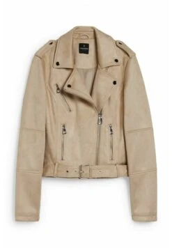 Vestes - Chaqueta De Cuero Sintético - Beige